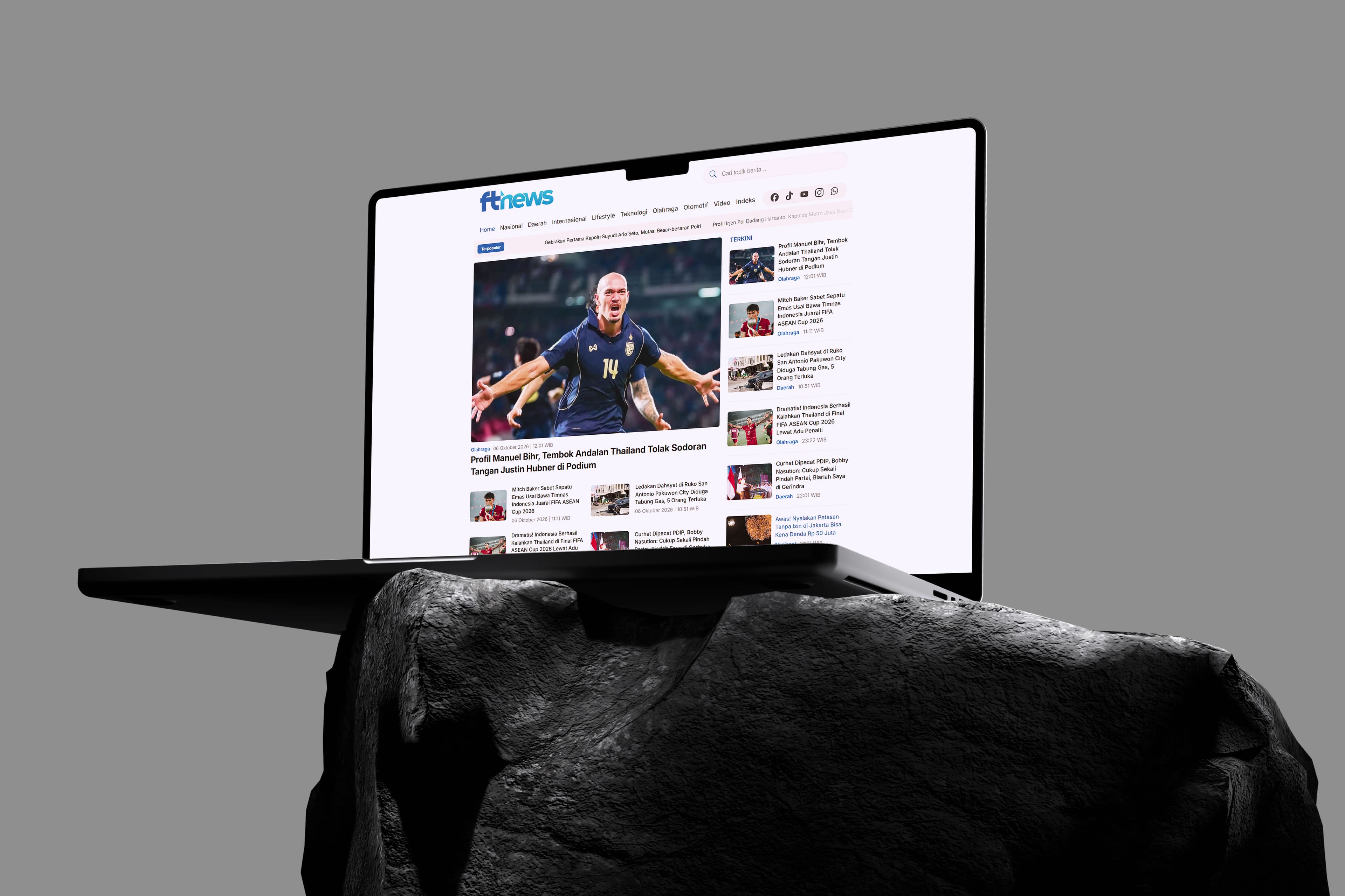 Tampilan Landing Page FTNews