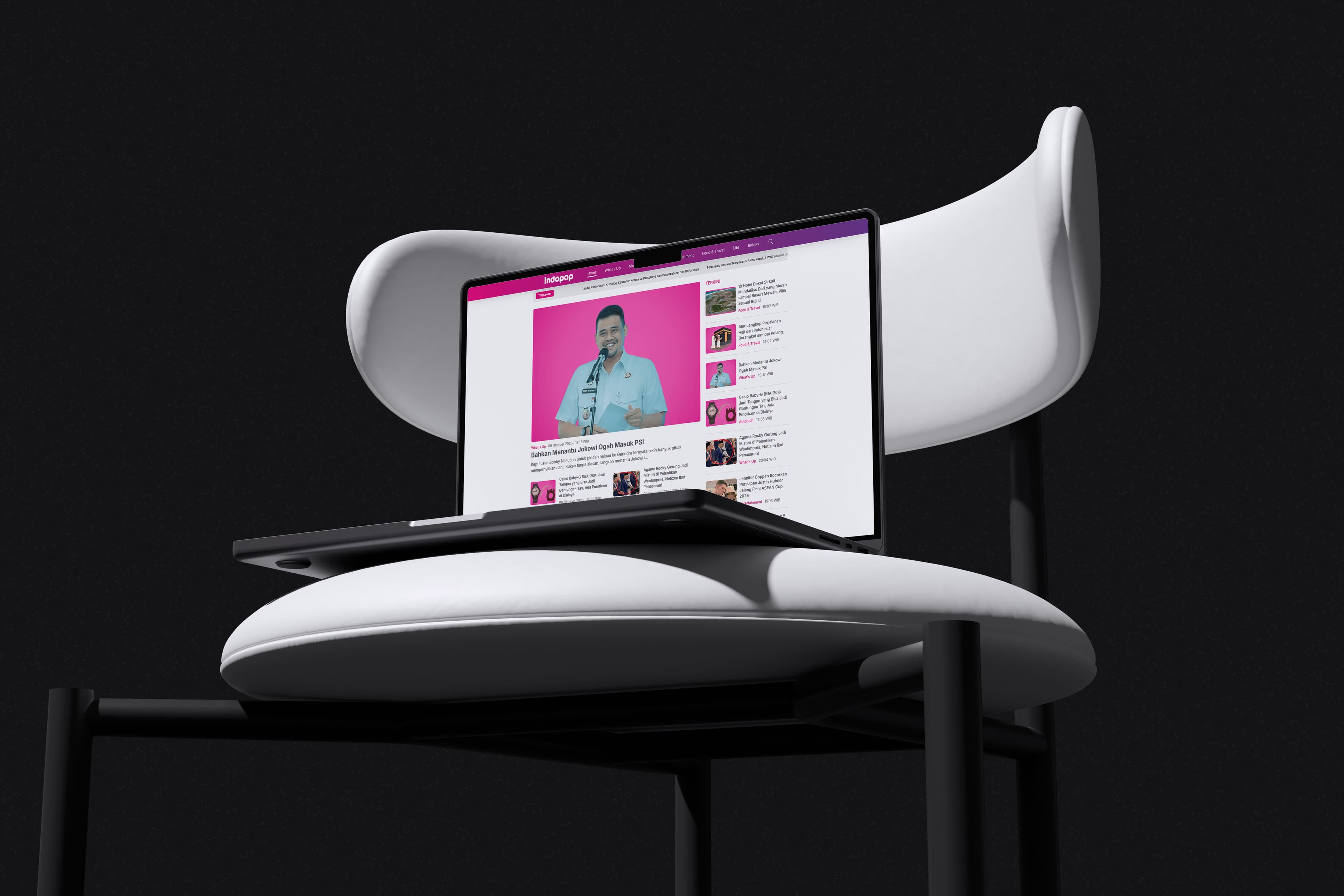 Tampilan Landing Page Indopop.id