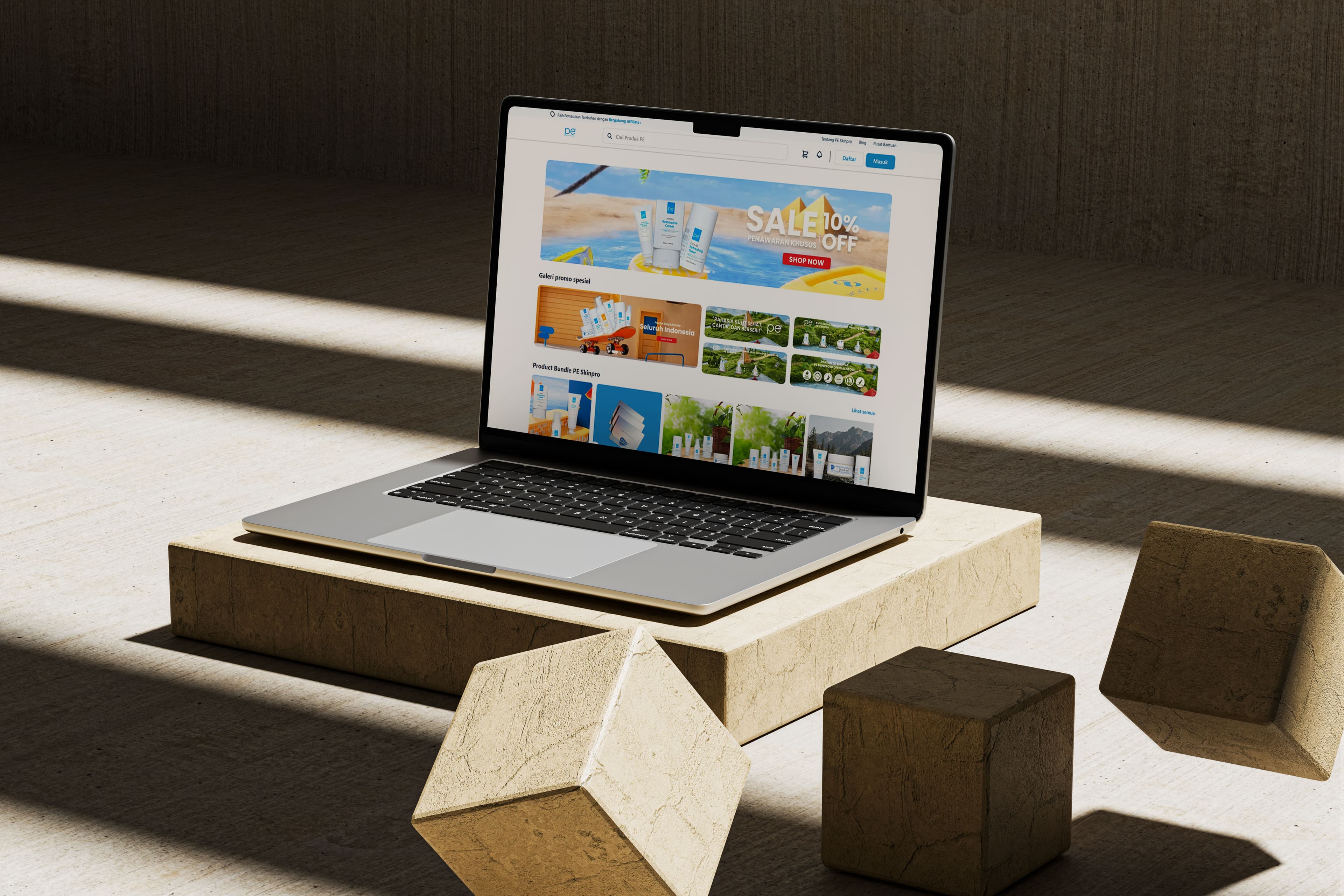 Tampilan Landing Page PESkinproid